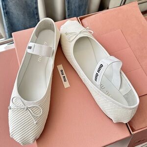 Miu Miu Ivory Ballet Flats